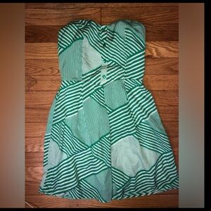 Dress summer strapless green mini